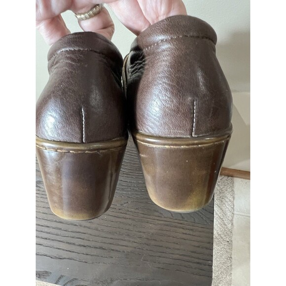 Ariat Shoes Womens Size 9 B Brown Leather Embroidered Floral Clogs Comfort - Picture 5 of 10